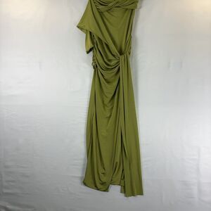 Club London Chic One-Shoulder Olive Dress